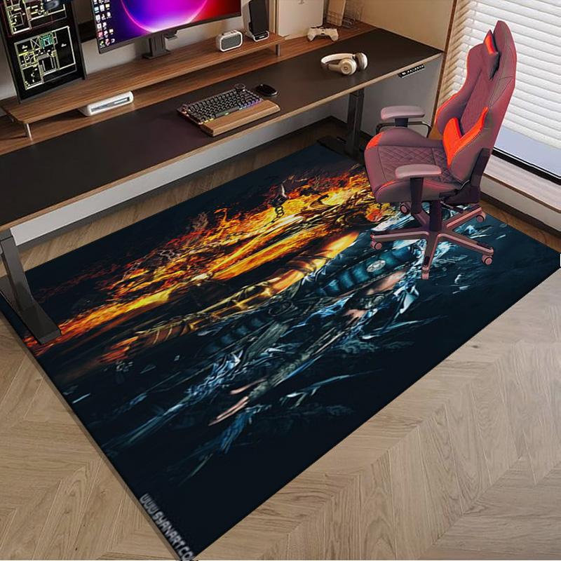 Kombat Dragon In Flames Carpet, Chair Rug,Rug for Office Bedroom Living Rooms, Doormat Decor Fan Gift Christmas Gift