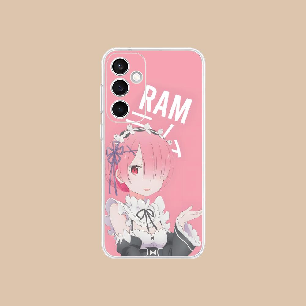ReZero Ram Waifu Mobile Phone Case for Samsung Galaxy S25 S24 S23 S22 S21Plus FE Ultra Clear Colorful Cover Luxury Smartphone
