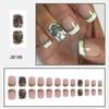 24pcs Press On Nails Short Square Wear Nails St. Patrick's White Border Clover Cross-Border Manicure Nail Stickers Removable Nail Stickers