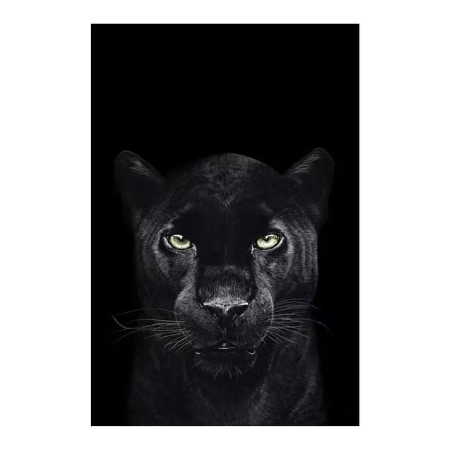 Black leopard canvas, painting, modern wall art, posters with animals and prints, painting for decorating the living room, painting without frames