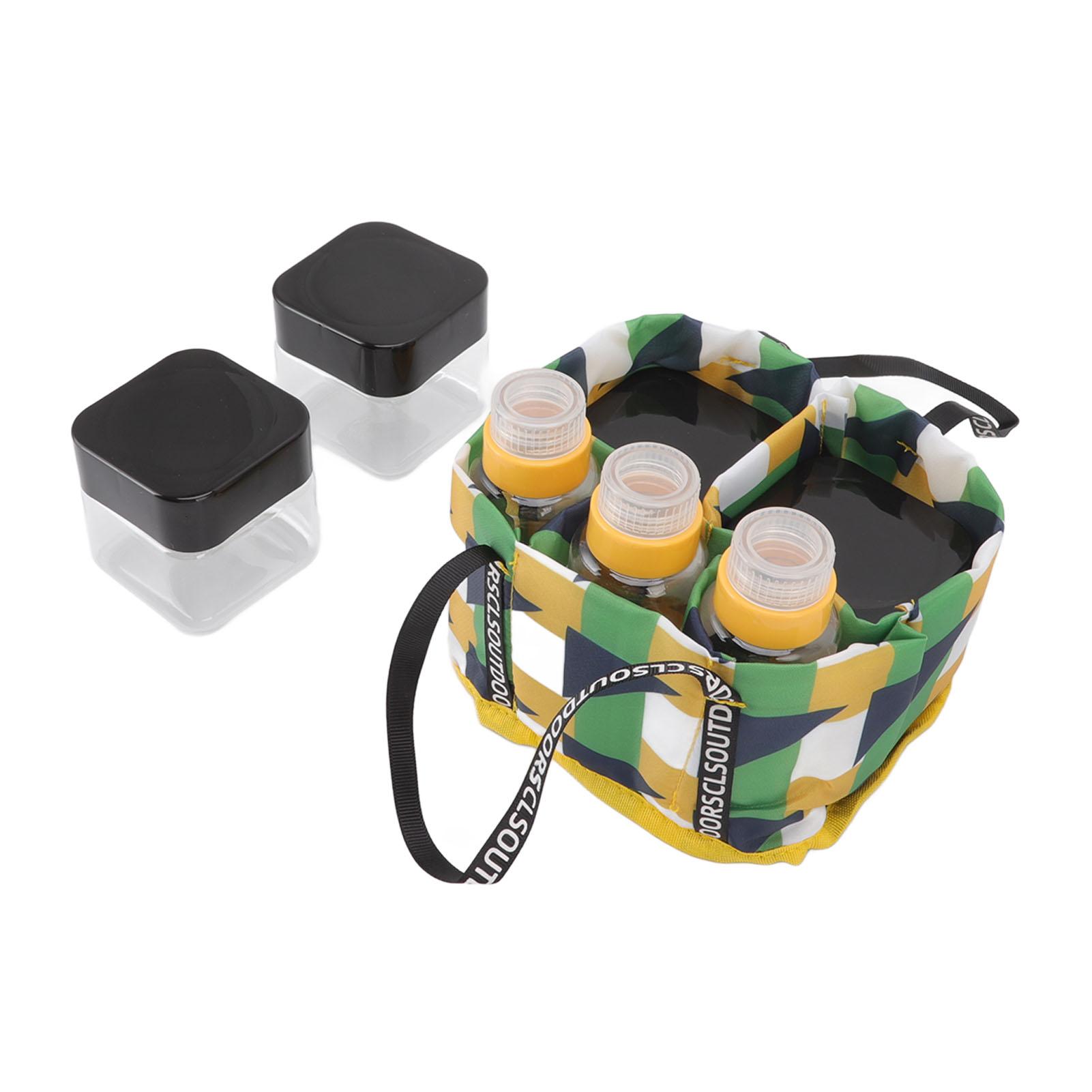 

Spice Containers 7 Boxes Portable Seasoning Box for Outdoor BBQ Picnic with Storage Bag Black L чёрный