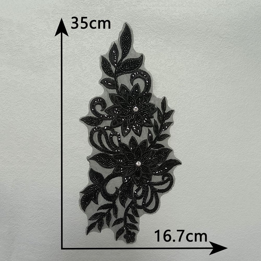 Three-Dimensional Versatile Bead Embroidery Mesh Sequin Embroidery Nail Drill Lace Embroidery Decorative Clothes Decal Accessories Sewing Lace