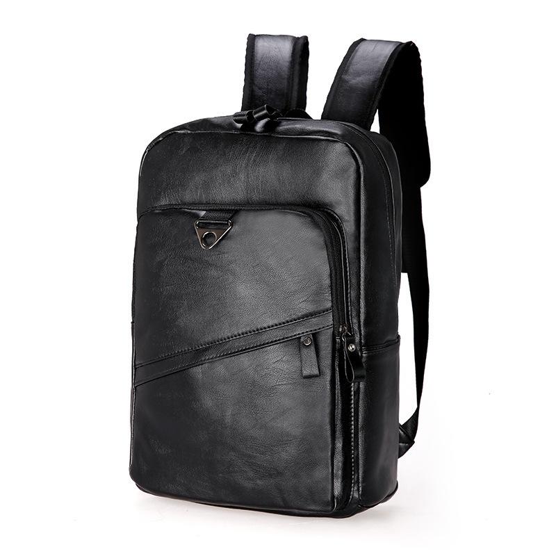 

TS JYL laptop bag,Fashion Men Backpack High Grade PU Leather Commuter Laptop Travel Bag OneSize чёрный