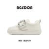 Augustine Velcro little white shoes women's 2025 new autumn college style thick-soled rhinestone sports and leisure board shoes