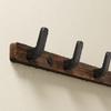 Solid Wood Walnut Wall Hook No-Drill Entryway Rack with Mounting Accessories