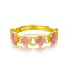 Gold Enamel Four-Leaf Clover Open Ring - Lucky, Fashionable Gift for Best Friend
