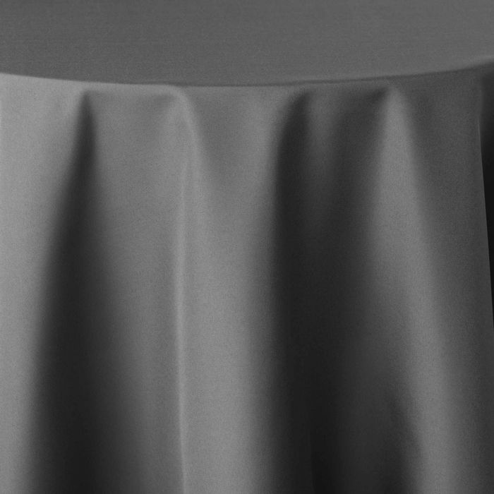 Nappe ronde Ø 180 cm – Polyester uni – Essentiel Béton – Finition ourlet