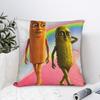 Funny Tung Tung Pickle Sahur Rainbow Walk Brainrot Meme Pillowcases Fashion Pillow Case For Chair Sofa Home Decor Pillow Cover