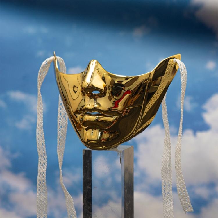 Målad Skönhetsmask Maskeradmask Festmask Estetisk Mask Mekanisk Halvansiktsmask för Halloween Jul Cosplay