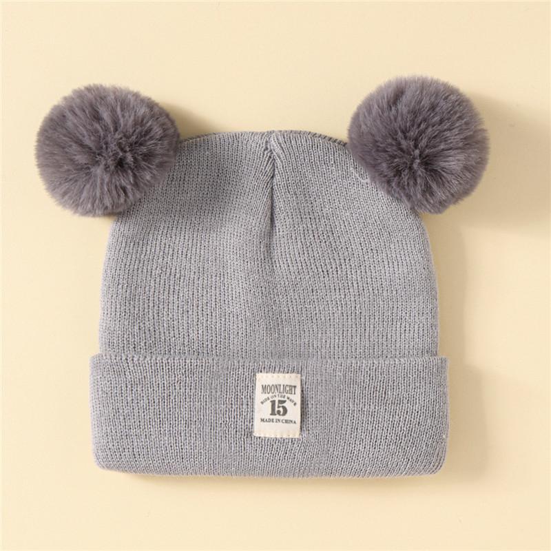 Herbst Winter Baby Warme Gestrickte Hüte Mit Pom Kinder Stricken Beanie Hut Einfarbig Kinder Hut Für Jungen Mädchen Zubehör