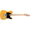 Squier by Fender Sonic Telecaster Electric Guitar Maple Fingerboard Black Pickguard Butterscotch Blonde with Soft Case