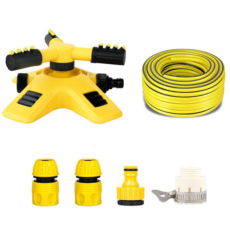360° Rotating Sprinkler Head: Nursery & Garden Irrigation Three-Prong PVC Water Pipe Set