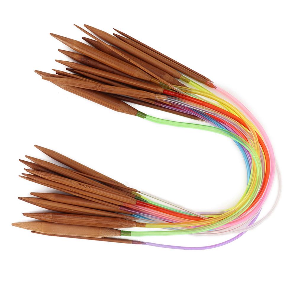 Multicolor Plastic Pipe Carbonized Double Annular Bamboo Sweater Needles for Knitting