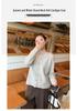 Korean Style Plus Size Loose Knit Cardigan - Women's Solid Color Round Neck Casual Spring Sweater.
