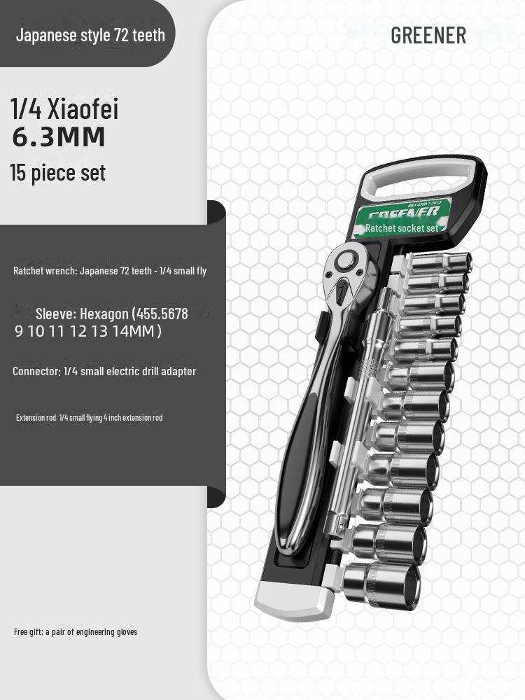 Green Forest Multi-Functional Ratchet Wrench Set - Large, Medium, Small Universal Two-Way Tool for Auto Repair