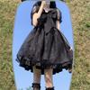 Japanisches süßes süßes Mädchen-Lolita-Kleid mit Puffärmeln, weißes Kawaii-Tutu-Prinzessinnenkleid, Lolita-Feenkleid, koreanisches weißes Kleid