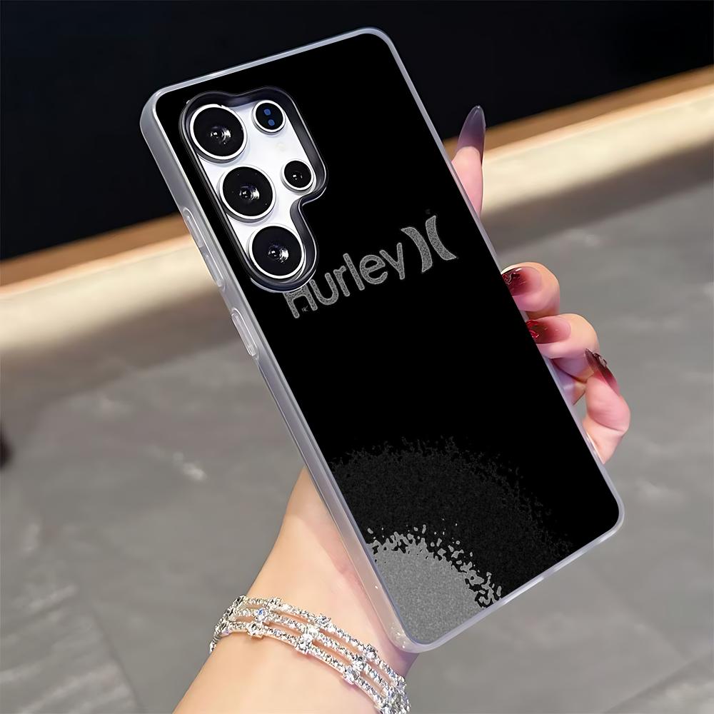 Hot B-Brand HurleyS Phone Case for Samsung S26 S25 S24 S23 S22 S21 FE Plus Ultra Black 2-in-1 Jelly silicone case