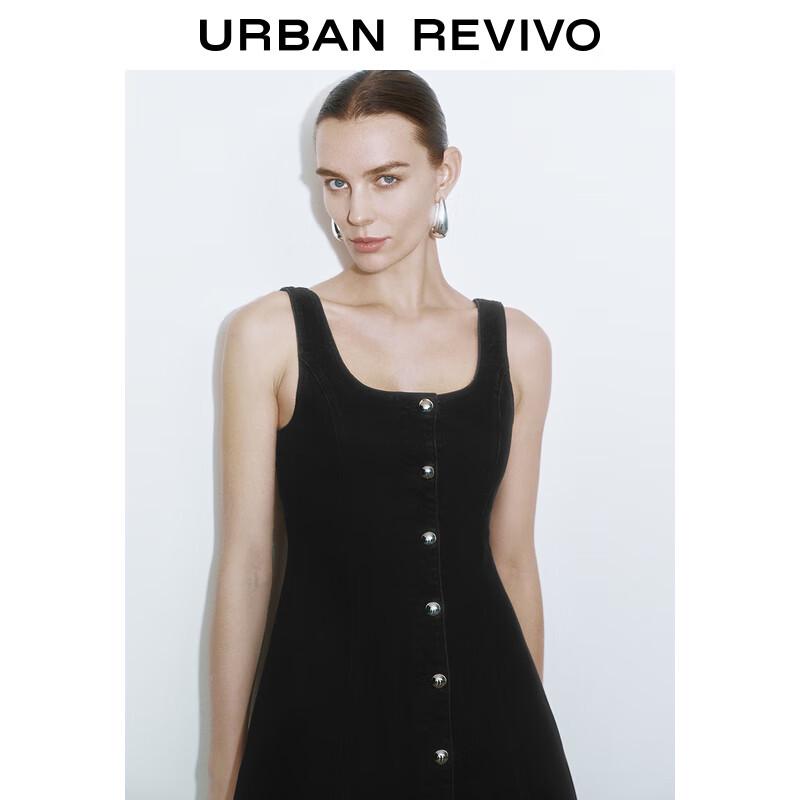 UR Women's Autumn Vintage U-Neck Sleeveless Denim Dress