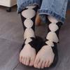 Springy Pearl Half Finger Arm Cover Thin Hollowed Calf Sleeve Black Punk Arm Sleeves  Summer