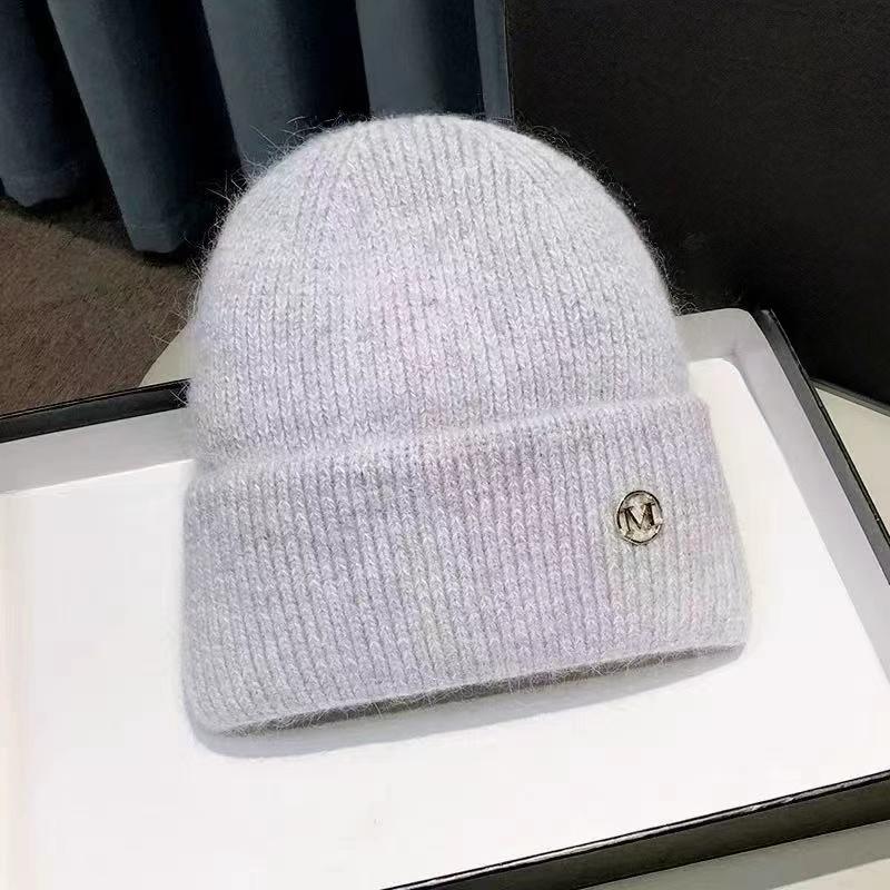 Winter 2025 Luxury Unisex Plush Beanie 100% Wool Embroidery Keep Warm Hat