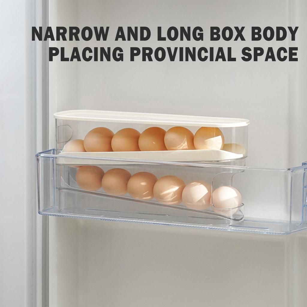 2 Stück Kühlschrank Eierhalter, Stapelbarer Eierkarton aus Kunststoff, Transparenter Eieraufbewahrungsbehälter für Kühlschrank