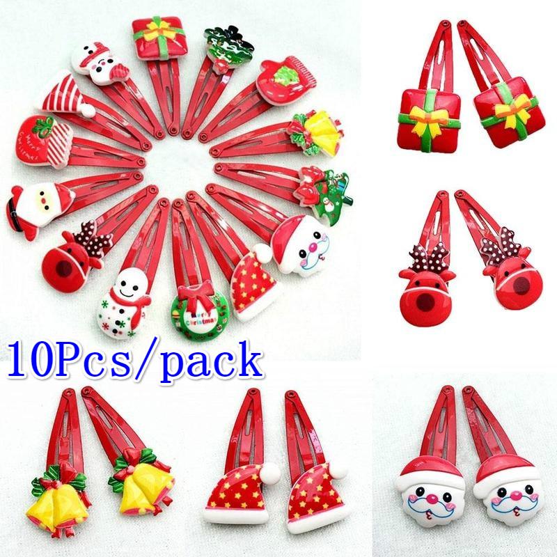 10pcs Kids Girl Candy Hairpin Baby Hair Clip Christmas Barrettes(random Style)