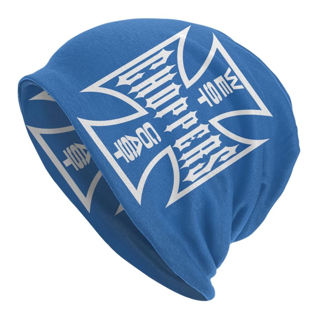 Custom West Coast Iron Cross Choppers Skullies Beanies Caps Winter Knitted Hat Unisex Women Cool Adult Bonnet Hats Outdoor Ski Cap