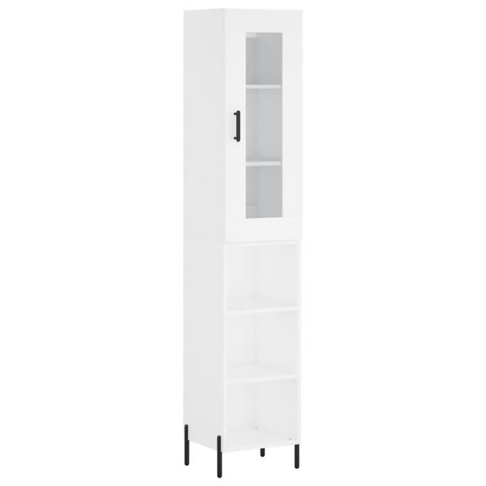 VidaXL Buffet haut Blanc 34,5x34x180 cm Bois d'ingénierie 3199369