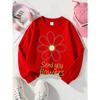 Kids Sweatshirt ,Casual Sweatshirt Printed Round Neck Pullover, Send You Flowers, Autumn And Winter,Comfortable Warm Fashion Printed Top
