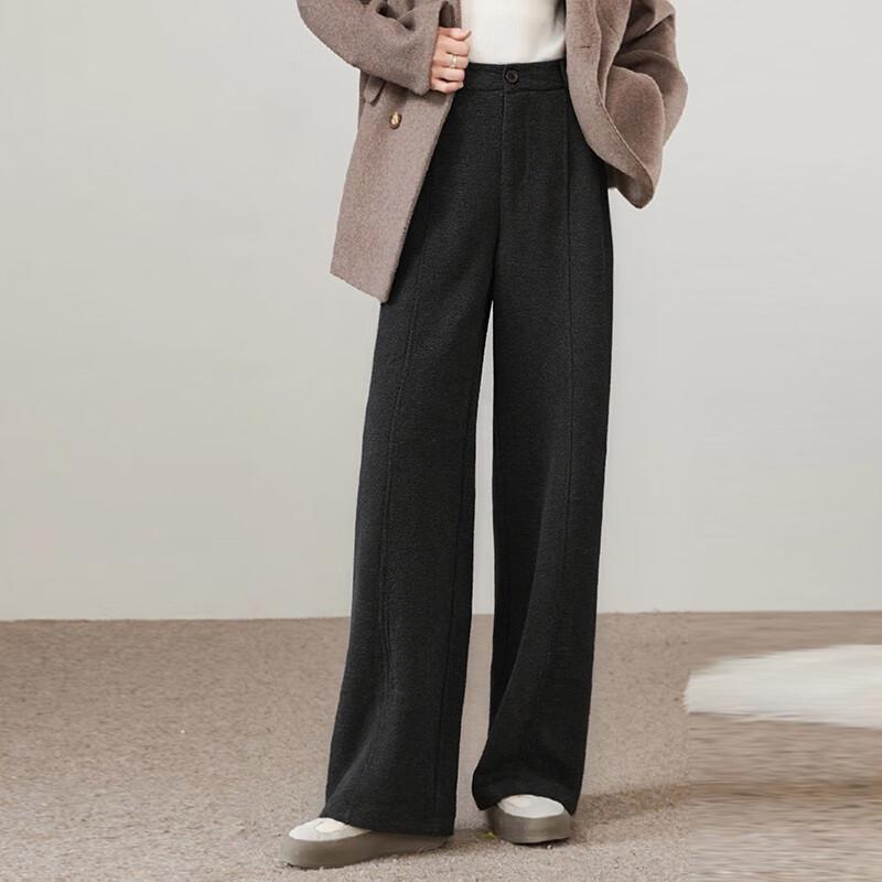 

Women s Elastic Waist Drawstring Wool Casual Pants M