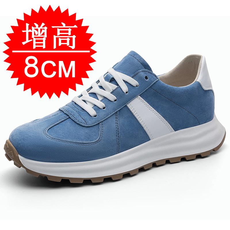 Men Invisible Height-increasing Shoes with 6cm Platform Breathable White Hidden Heel Sneakers Sport Casual 8cm Elevator Shoes