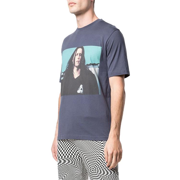 Palace Wise Up Crew Neck Short Sleeve T-Shirt Men Tops Grey Blue P17TS009T