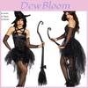 Women Costume Sorceress Halloween Sleeveless V Neck Bubble Witch Cosplay Dress