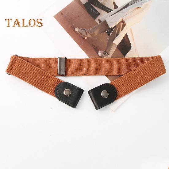 Canvas Lazy Belt Elastic Rubber Band Visible Snap Button Adjustable Slide Buckle Waistband Jeans Pants Accessories