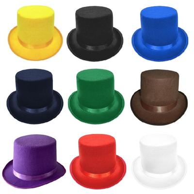 Rollkrempe Hoher Hut Flacher Zylinderhut Erwachsenen Unisex Magierhut Maskenball Kopfschmuck