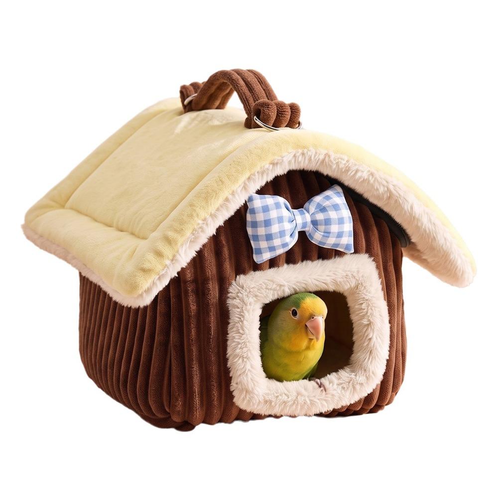 Lovely Soft Hanging Bird Nest Windproof Removable Parrot Warm Nest Comfortable Cold-Proof Bird Hanging Hammock Canary