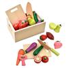 CARLORBO Holz-Magnet-Obst- und Gemüse-Set für Kinder - Montessori-Spielzeug in Holzbox