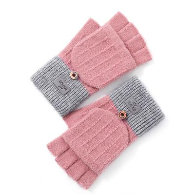 Warm Knitted Glove Half Finger Cold Mitten Cute Winter Gloves