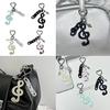 Charming Dotted Stripe Keychain Premium Acrylic Material Everyday Carry Essential Musical Symbol Key Holder