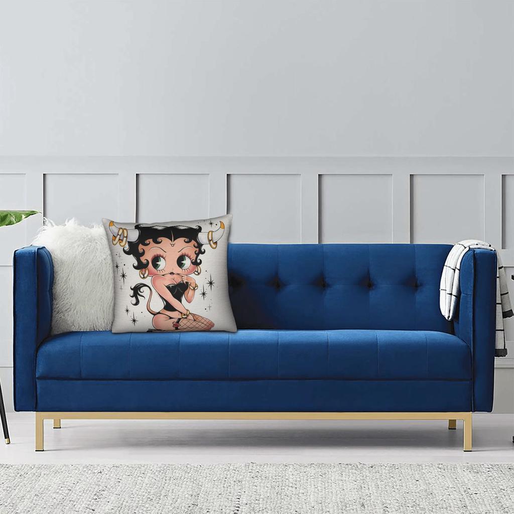 Anime B-Betty Boops Pillowcase Soft Polyester Cushion Cover Decorations Throw Pillow Case Cover Home Square 45X45Cm
