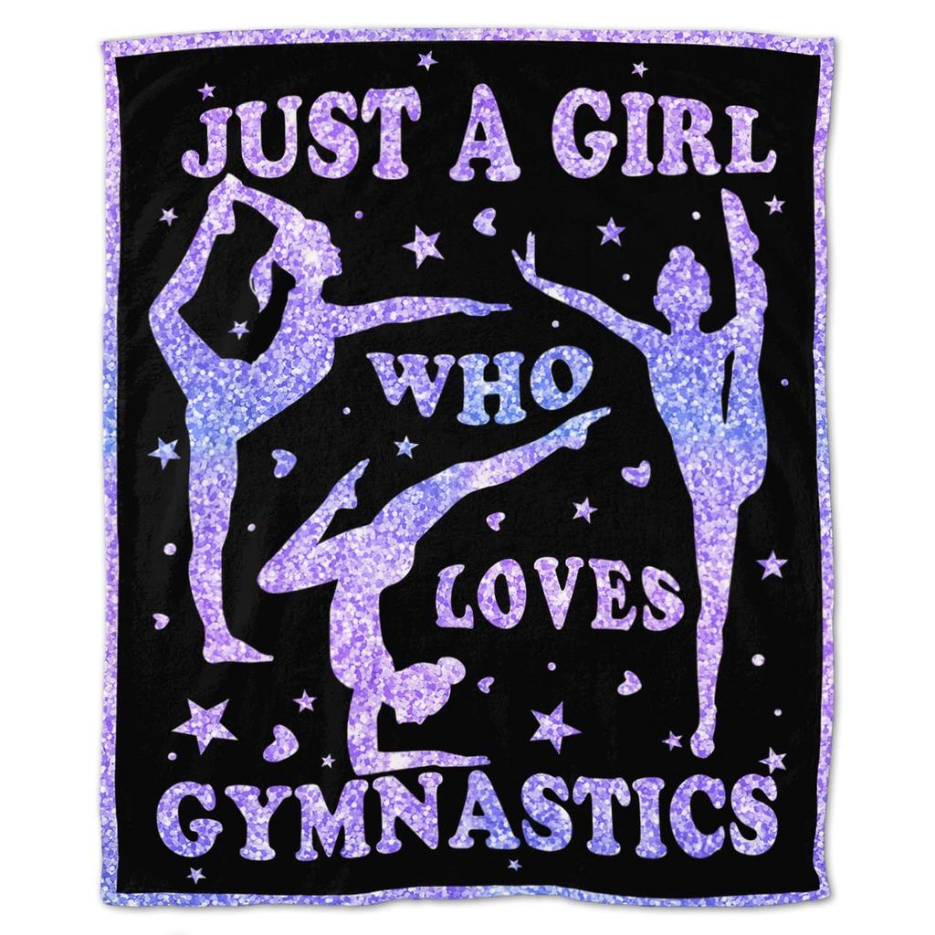 Love Gymnastics Fleece Throw Home Decor Soft Cozy Blanket Bed Couch Sofa for Girls Boys Teens Blanket 50"X40"