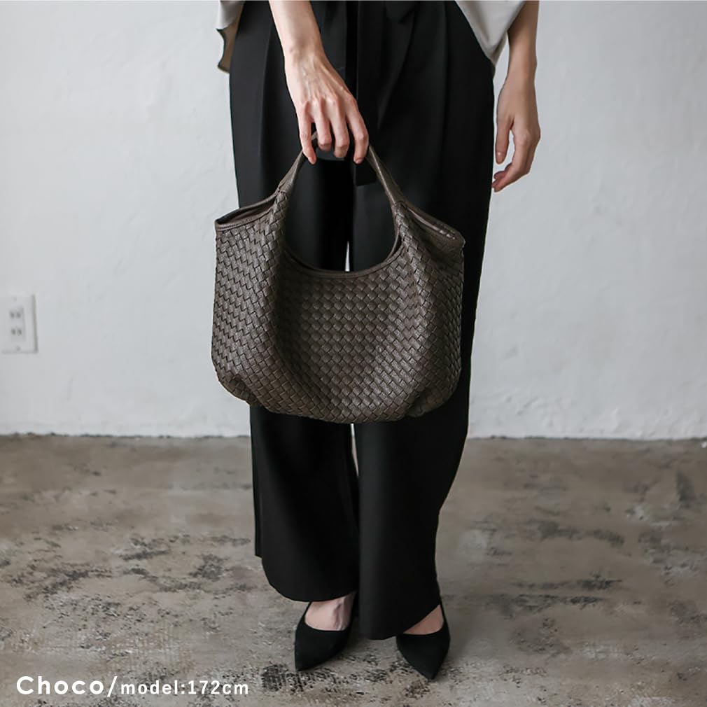 VITAFELICE Women's Mesh Balloon Tote Bag (sib-20076p) (Chocolate)