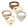 5Pcs Feeding Drool Bibs Cotton Accessories Newborn Solid Color Button Soft Towel Baby Bibs