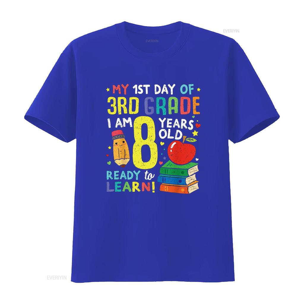 3rd Grade Back to First Day of School T Shirt Boys Girl  vintage Washed streetwear Top For Everyday Wear fashion Stretched