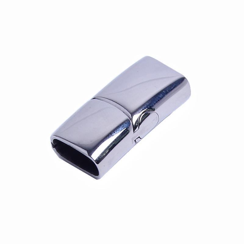 Stainless Steel Magnet Buckle Leather Rope Bracelet Safety Side Open Buckle 316 Stainless Steel Flat Rectangular Magnetic Buckle Flat Buckle inner diameter 8mmx4mmm*5pcs