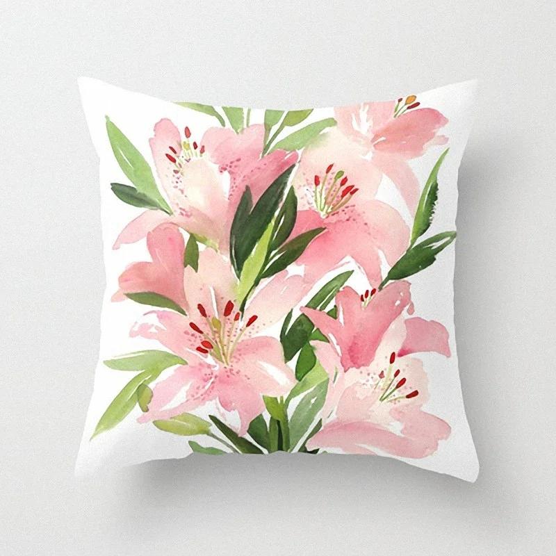 45X45Cm Flower Butterfly Pattern Decorative Cushions Pillowcase Polyester Cushion Cover Throw Pillow Sofa Decoration Pillowcover
