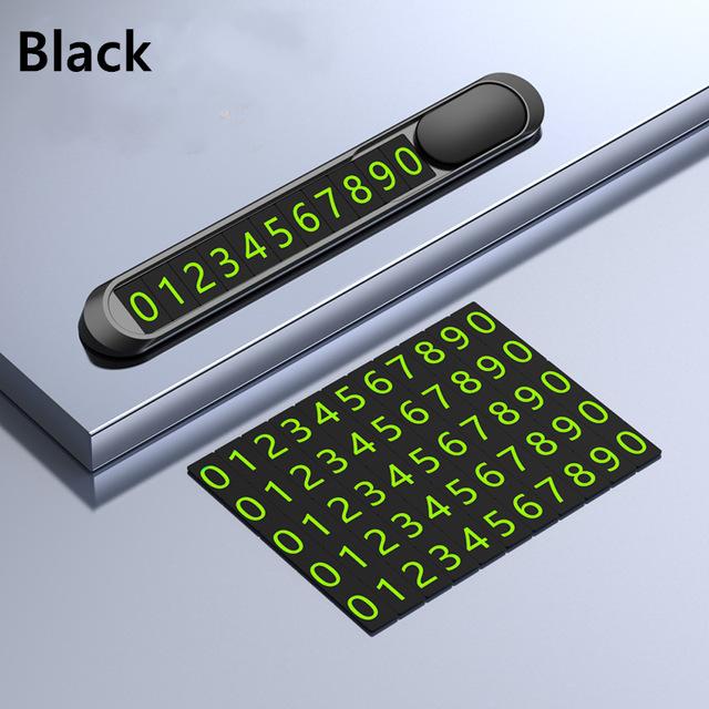 1pcs Hidden Car Styling Temporary Parking Card Metal Alloy Texture Auto Phone Number Card Plate Telephone Number Card CarStyling