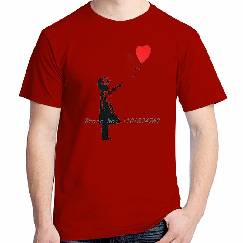 Girl With Balloon Heart Funny Graphic T Shirts Fashion Tees Tops Summer Cotton New Shirts And Tshirts Unisex Print T Shirt