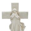 Solar Mary Cross Outdoor Praying Figure Religious Sculpture Memorial Decoration for Christmas