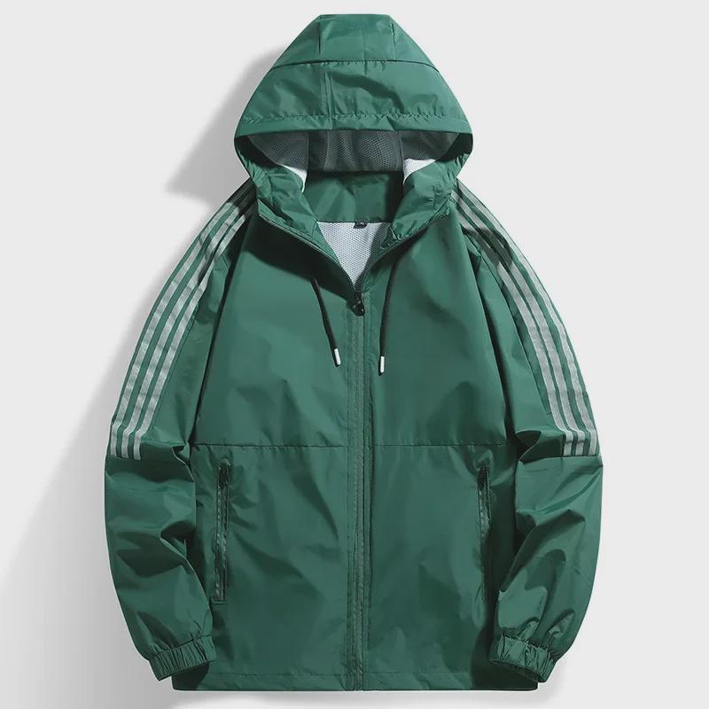 Men's Versatile Hooded Nylon Windbreaker: Lightweight Outdoor Casual Jacket